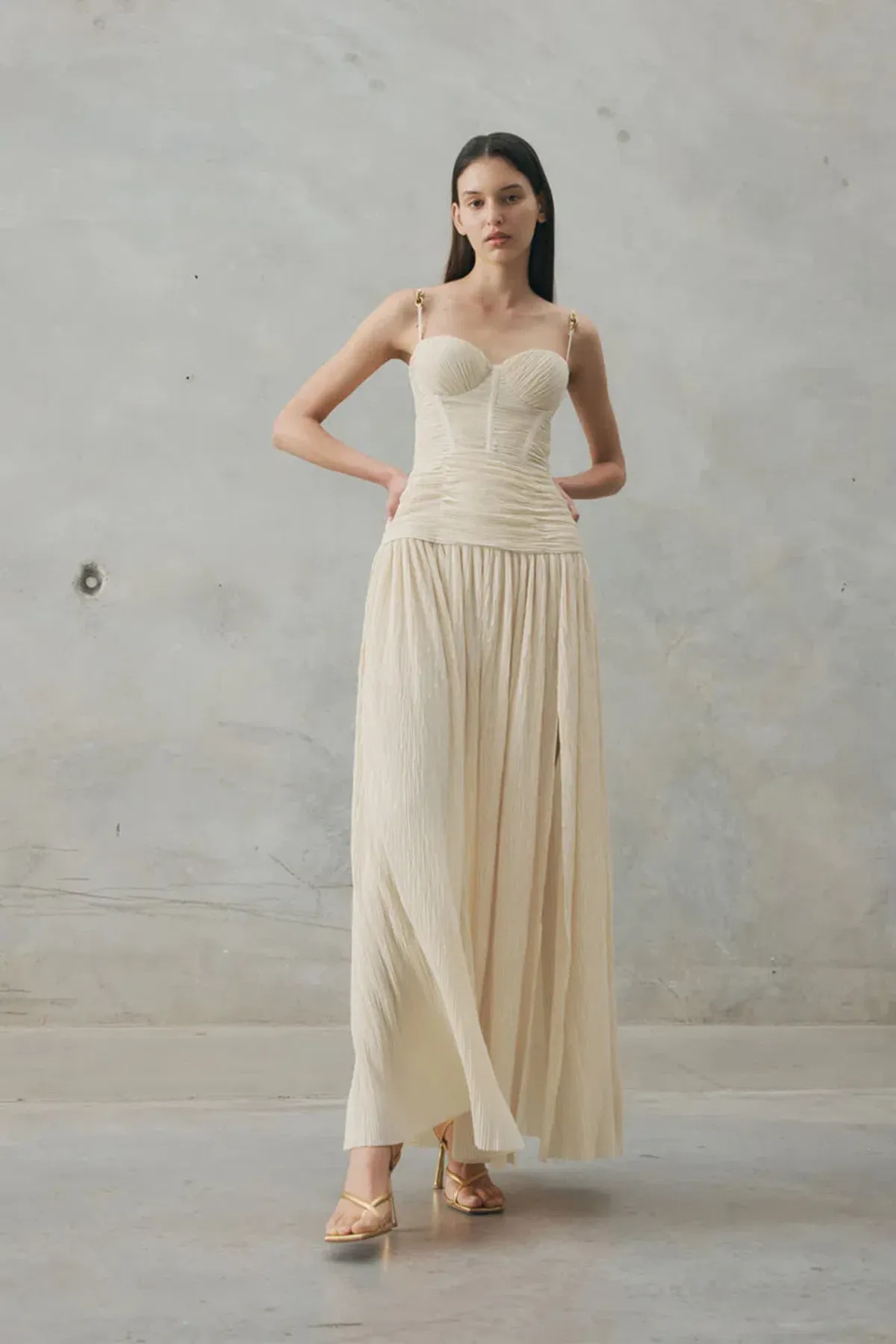 Manning Cartell Double Time Pleat Dress Nougat Size 6 - Image 3