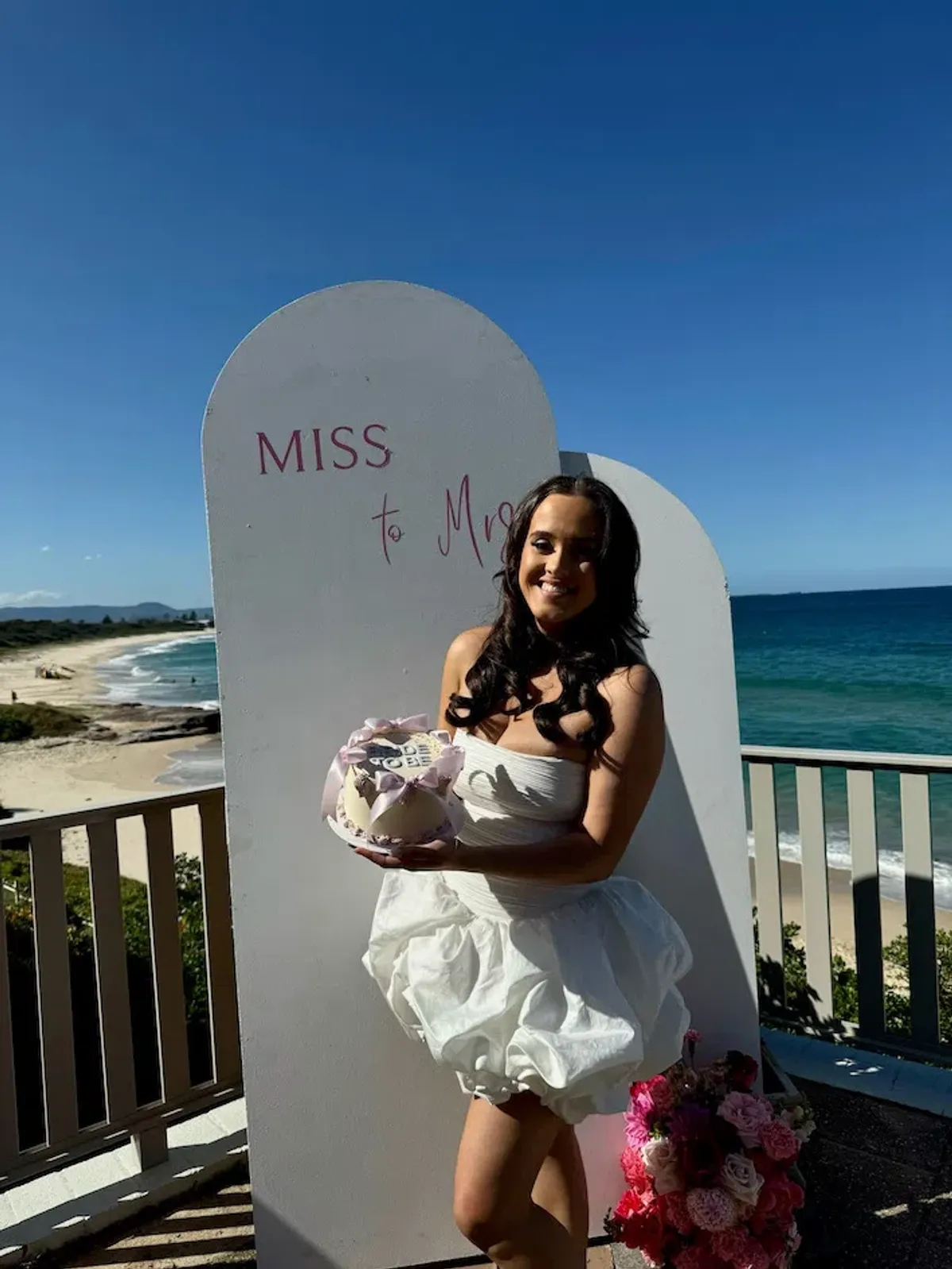 Aje Violette Bubble Hem Mini Dress Ivory Size 8 - Image 6