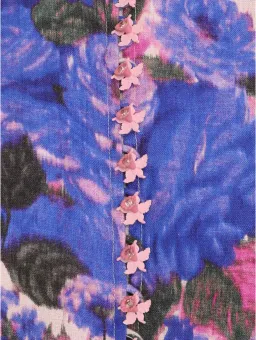 Zimmermann High Tide Buttoned Midi Dress Purple Ikat Floral Size 2 / AU 12  for rent on The Volte - image 5