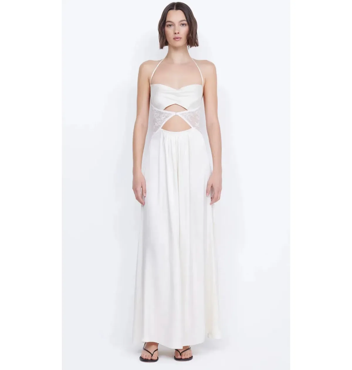 Bec & Bridge Santal Halter Maxi Dress Ivory Size AU 8 - Image 1