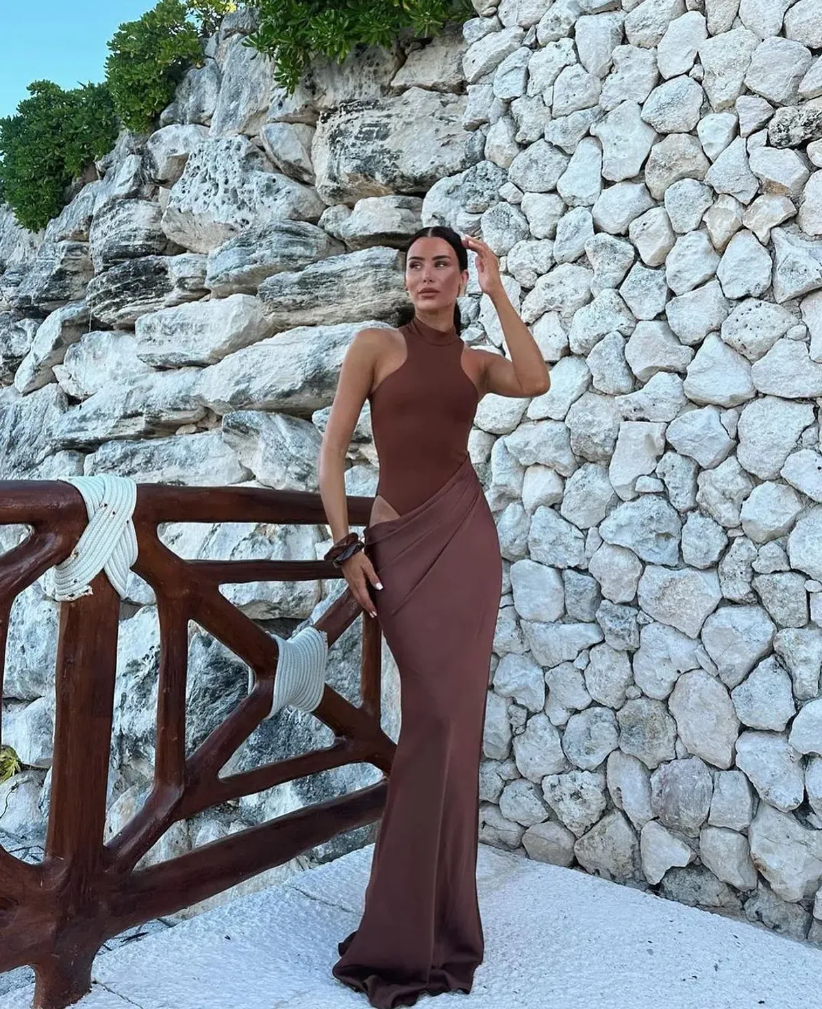 Camila Coelho Estrella Maxi Dress Brown Size S / AU 8 - Image 2