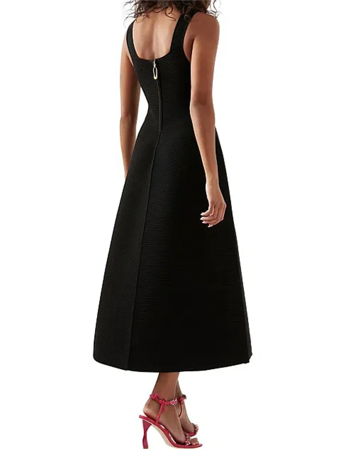 Aje Sylvette Knit Midi Dress Black Size AU 10  - Image 4