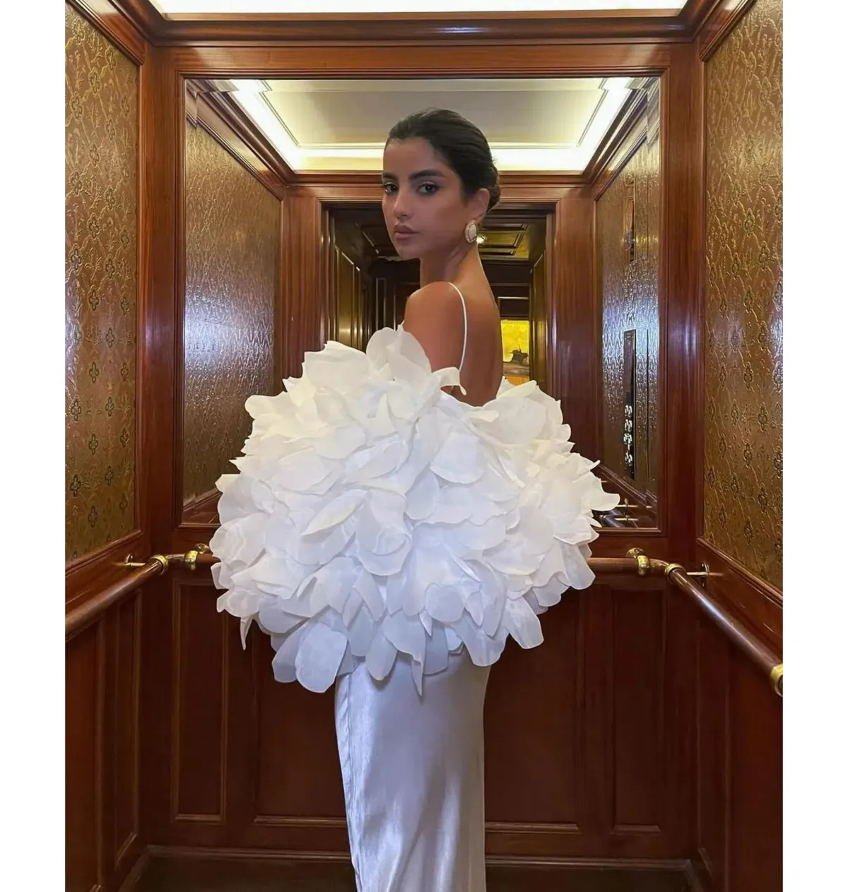 Selezza Lucia Flower Bomber In White Size S / AU 8 - Image 4