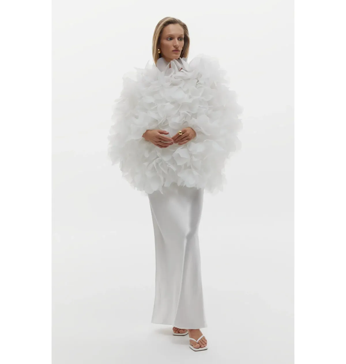 Selezza Lucia Flower Bomber In White Size S / AU 8 - Image 2