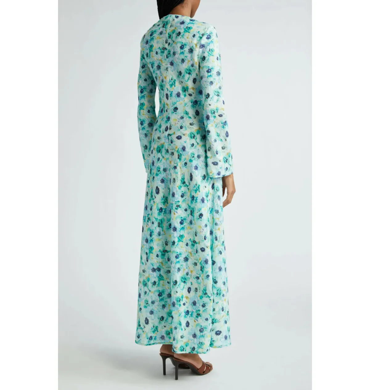 Zimmermann Lightburst Bias Long Dress in Aqua Floral Size 1 / AU 10 - Image 3