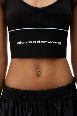 Alexander Wang Logo Elastic Bra in Black Ribbed Jersey Size S / AU 8 for rent on The Volte - image 4