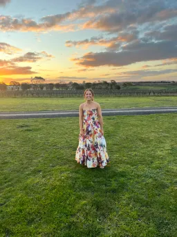 Leo Lin Poise Bustier Midi dress in Water Poise Print Size 10 for rent on The Volte - image 2