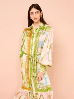 Alemais Checkmate Silk Shirtdress Multi Size AU 8 for rent on The Volte - image 4