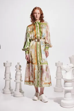 Alemais Checkmate Silk Shirtdress Multi Size AU 8 for rent on The Volte - image 17
