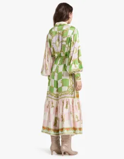 Alemais Checkmate Silk Shirtdress Multi Size AU 8 for rent on The Volte - image 27