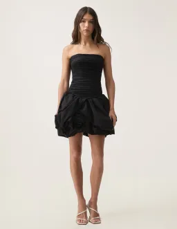 Aje Violette Bubble Hem Mini Dress in Black Size 12 for rent on The Volte - image 1
