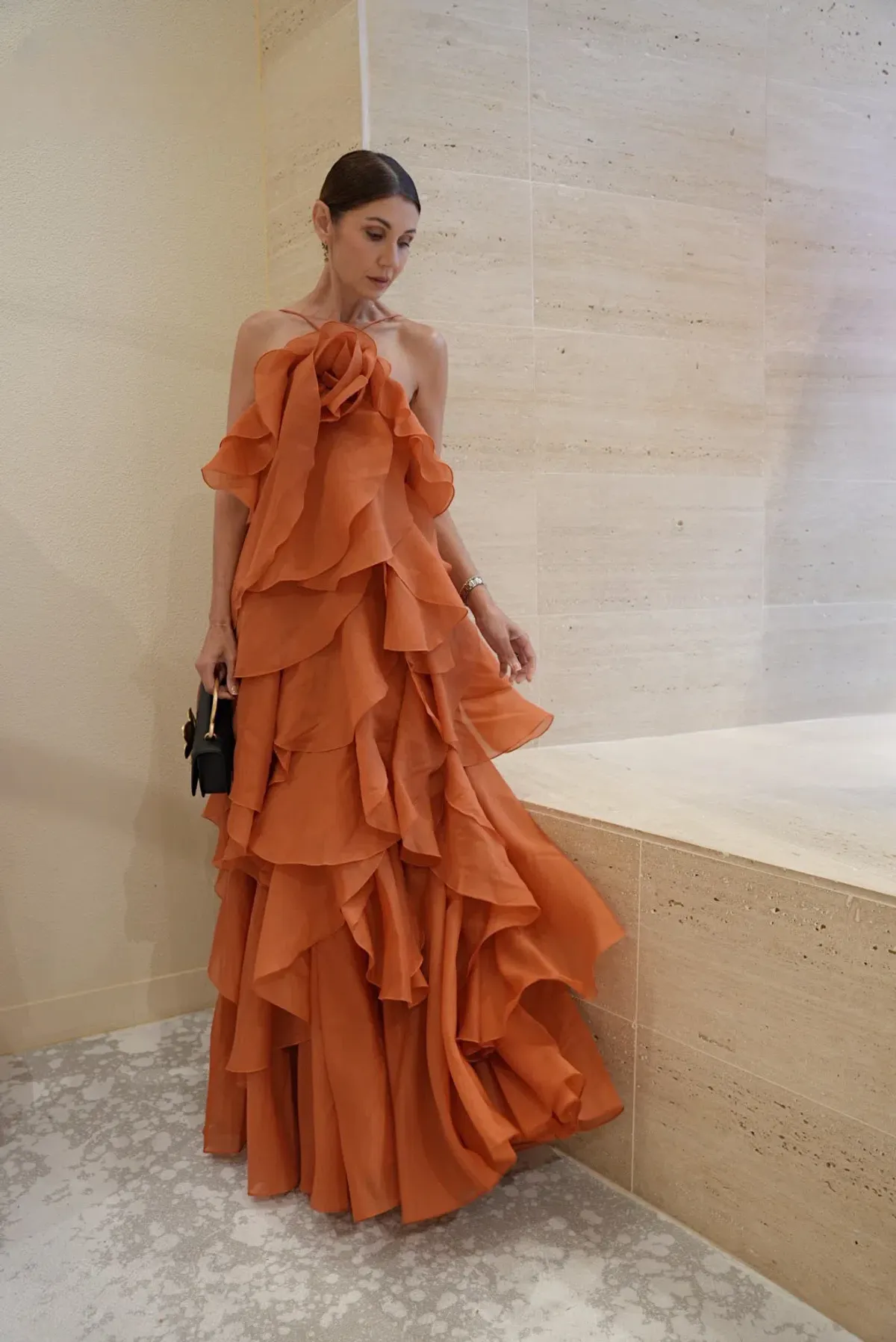 Aje  Pandorea Layered Maxi Dress Coral Clay Size 6  - Image 2