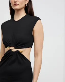 Christopher Esber Distorted Quartz Split Tank Dress Black Size 8 for rent on The Volte - image 2