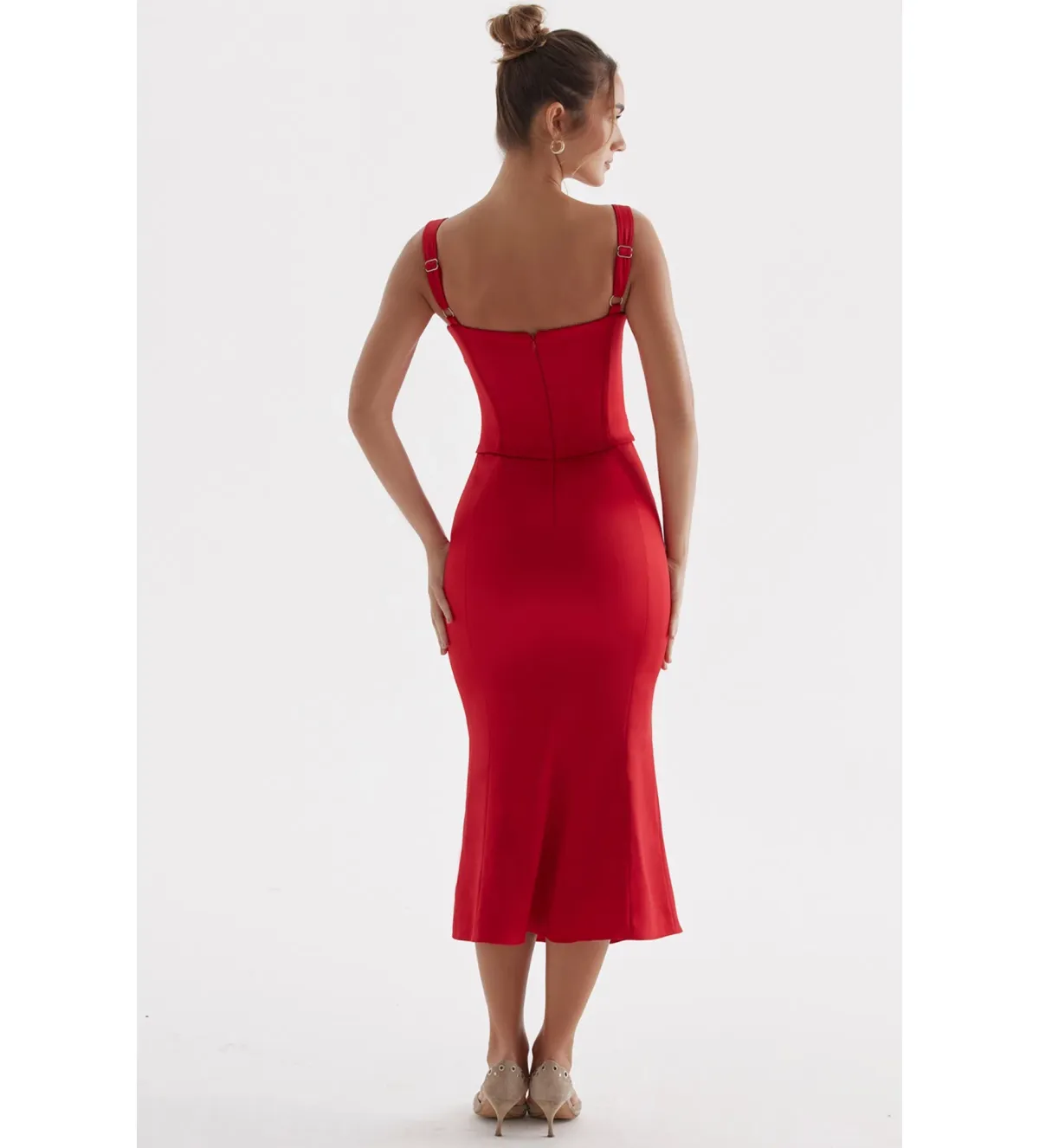 House Of Cb Valencia Corset Dress Red Rose Size 12 - Image 3