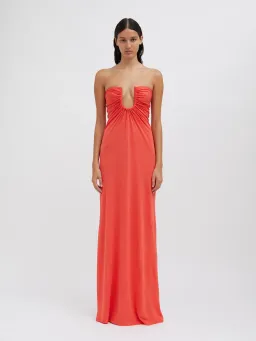 Christopher Esber Arced Palm Dress Grapefruit Size 10  for rent on The Volte - image 1