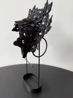 Olga Berg Lace Fascinator Black One Size for rent on The Volte - image 2