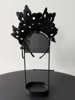 Olga Berg Lace Fascinator Black One Size for rent on The Volte - image 3