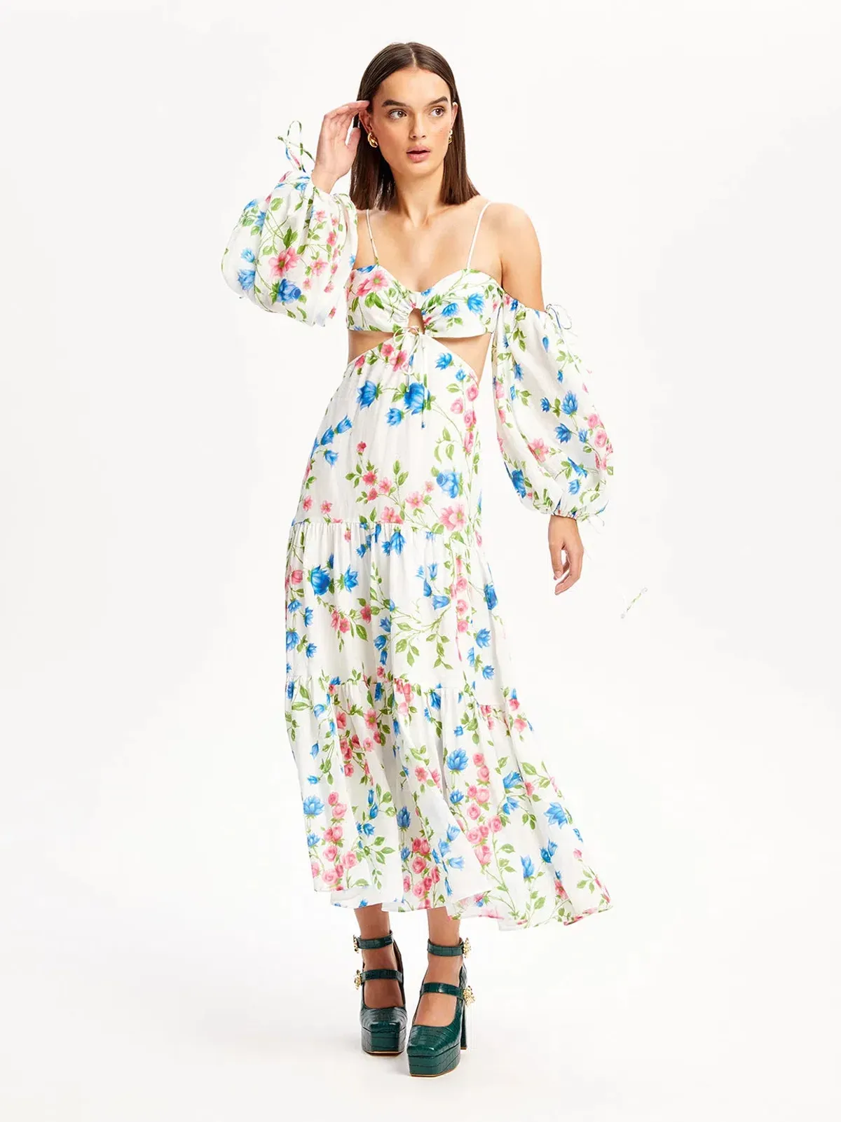 Alice McCall Rolling Meadows Midi Dress Bluebell Floral Print Size 10 - Image 1