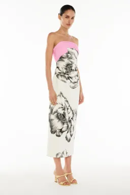 Manning Cartell Overbloom Midi Dress White/Black Floral Size 8 for rent on The Volte - image 2