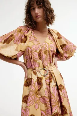 Kinney Elle Puff Sleeve Maxi Dress Rosa Floral Size XXL / AU 16 for rent on The Volte - image 2