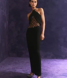 Christopher Esber Fluted Silk Column Dress Black Size AU 6 for rent on The Volte - image 4