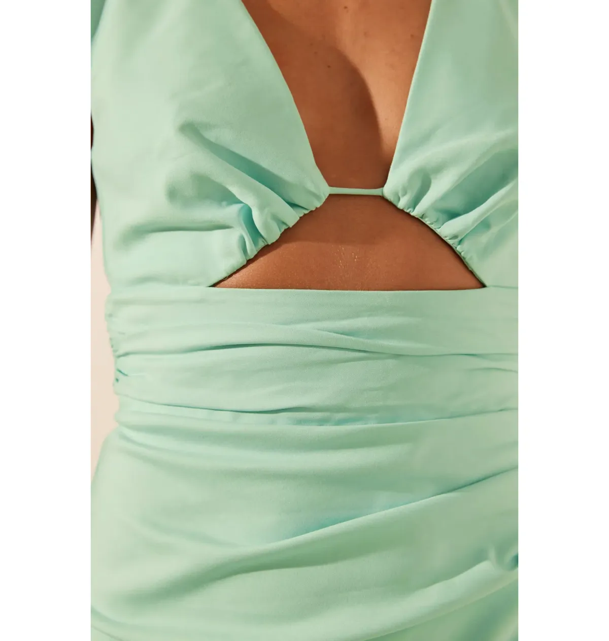 Shona Joy Lani plunged Cut Out Maxi Dress in Aqua Size AU 14  - Image 2