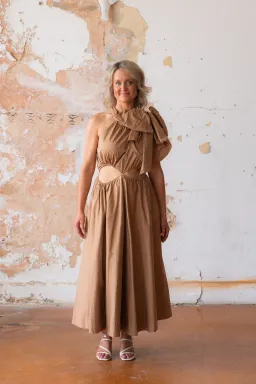 Aje Henriette Cutout Tie Strap Midi Dress Size AU 10  for rent on The Volte - image 1