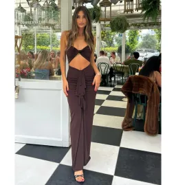 Ivona Skelo Afroditi Dress Brown Size AU 8 for rent on The Volte - image 1