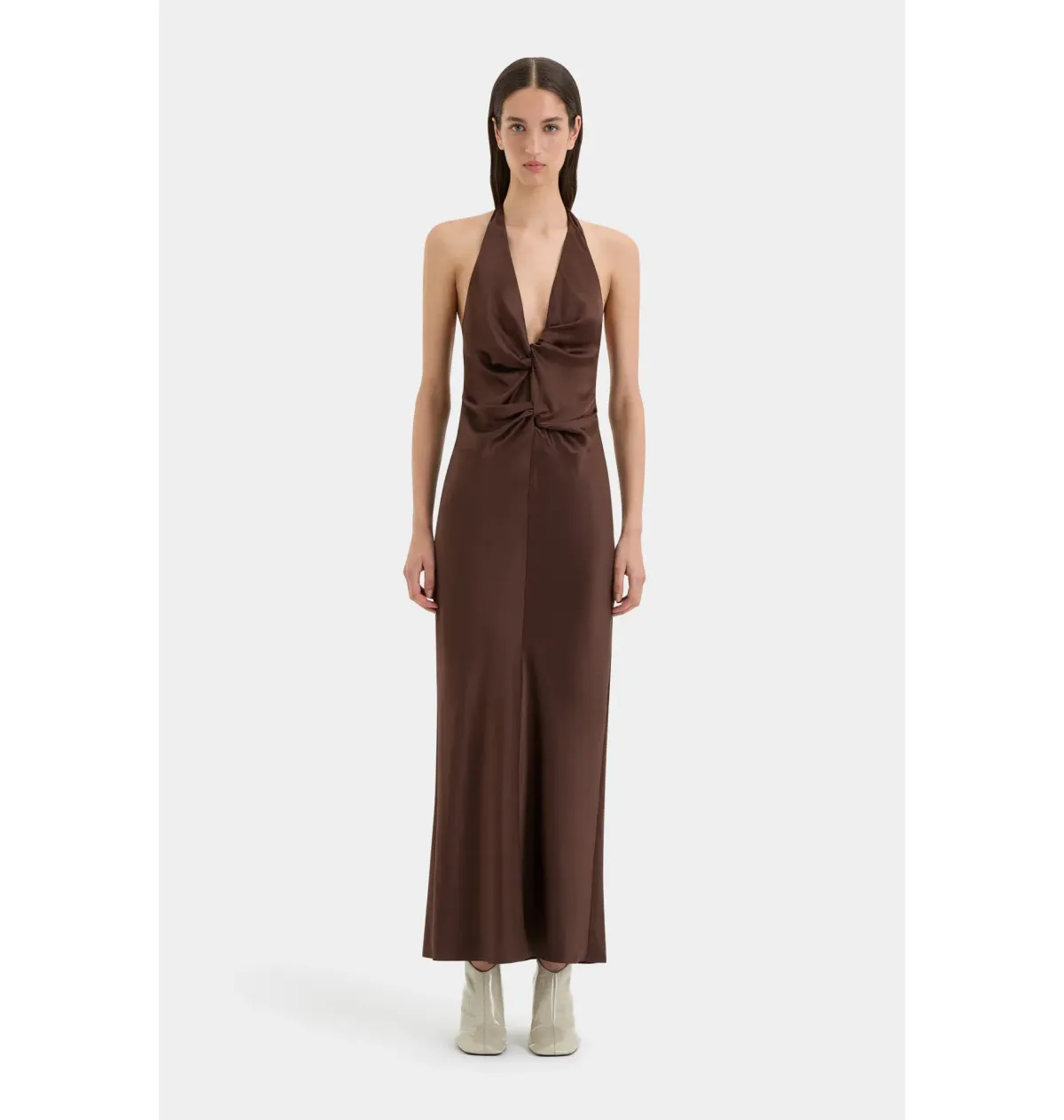 Sir The Label  Como Twist Dress in Chocolate Size 3 / AU 12 - Image 1