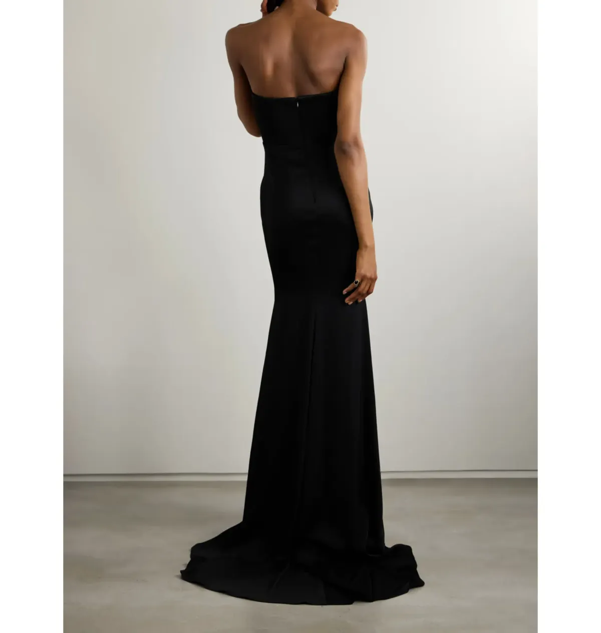 Alex Perry Strapless Sweetheart Drape Gown Black Size AU 8 - Image 4