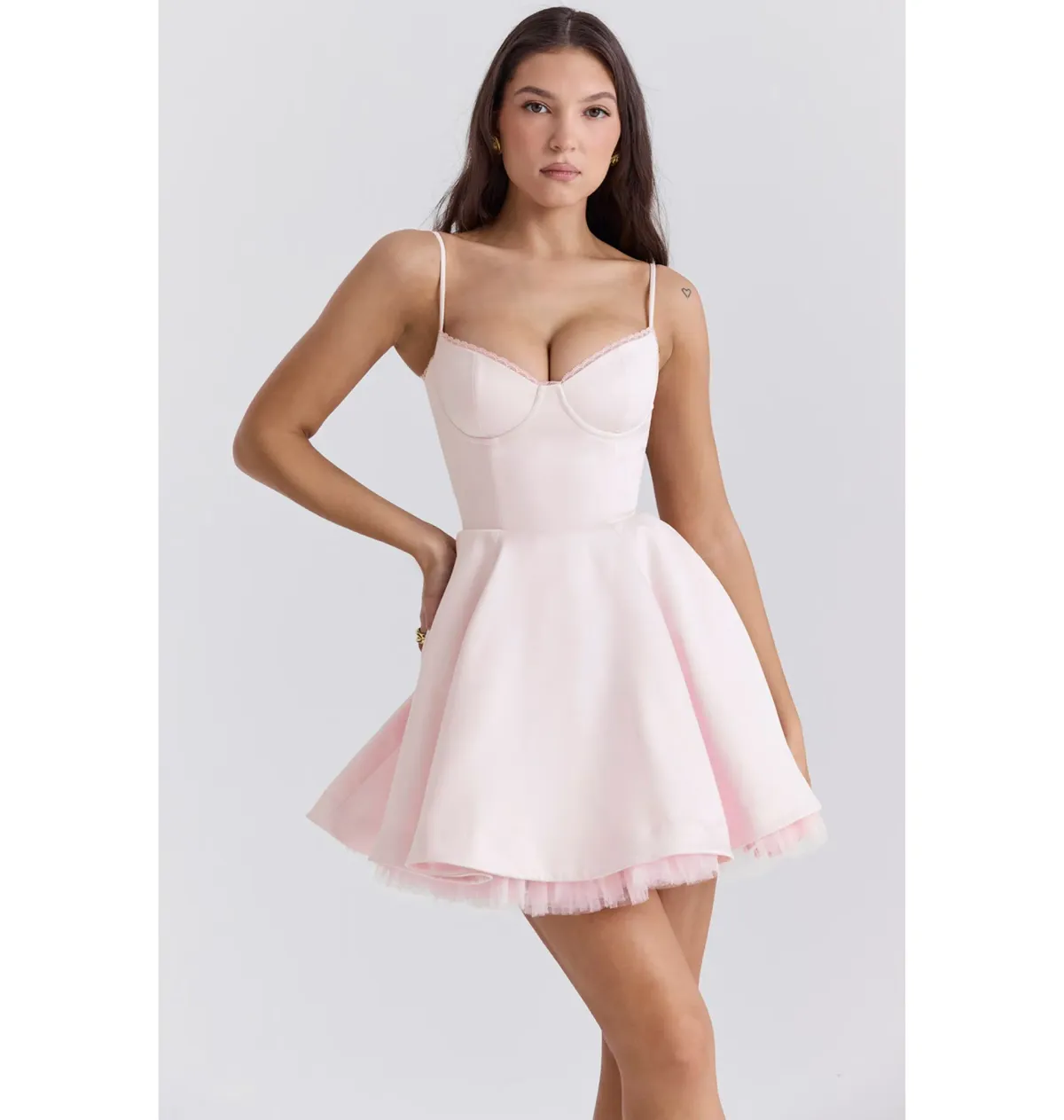 House Of CB Minimoiselle Tulle Mini Dress Ballerina Pink Size AU 6 - Image 3