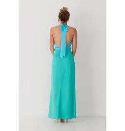 The Wolf Gang Oahu Slip Dress In Aquamarine Size AU 10 for rent on The Volte - image 3