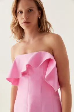 Aje Shallows Strapless Gown Pink Size 16 for rent on The Volte - image 4