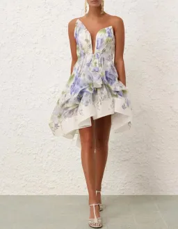 Zimmermann Natura Draped size 12 purple floral for rent on The Volte - image 1