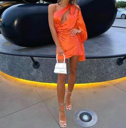 Retrofete Mae Mini Dress Orange Size 8 for rent on The Volte - image 2