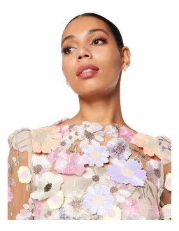 Elliatt Shannon 3D Floral Midi Dress In Purple Size AU 8 for rent on The Volte - image 4