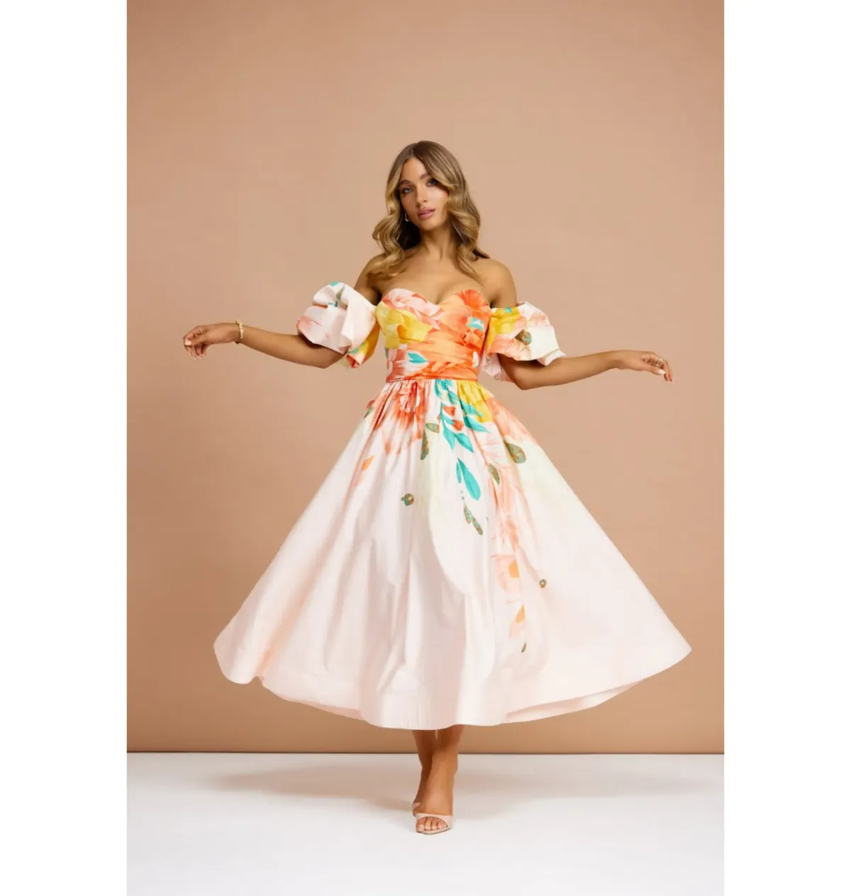 Leo Lin Maevis Midi Dress Euphoria Print Size AU 10 - Image 1