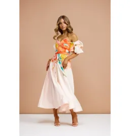 Leo Lin Maevis Midi Dress Euphoria Print Size AU 10 for rent on The Volte - image 3