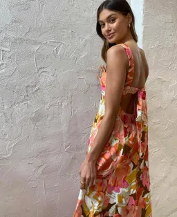 Acler Tate Dress Size 14 Pink Bouquet Maxi  for rent on The Volte - image 3