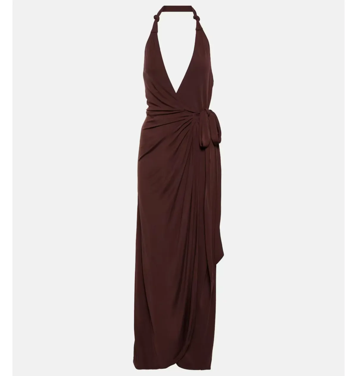 Staud Halterneck Dress Brown Size AU 6 - Image 5