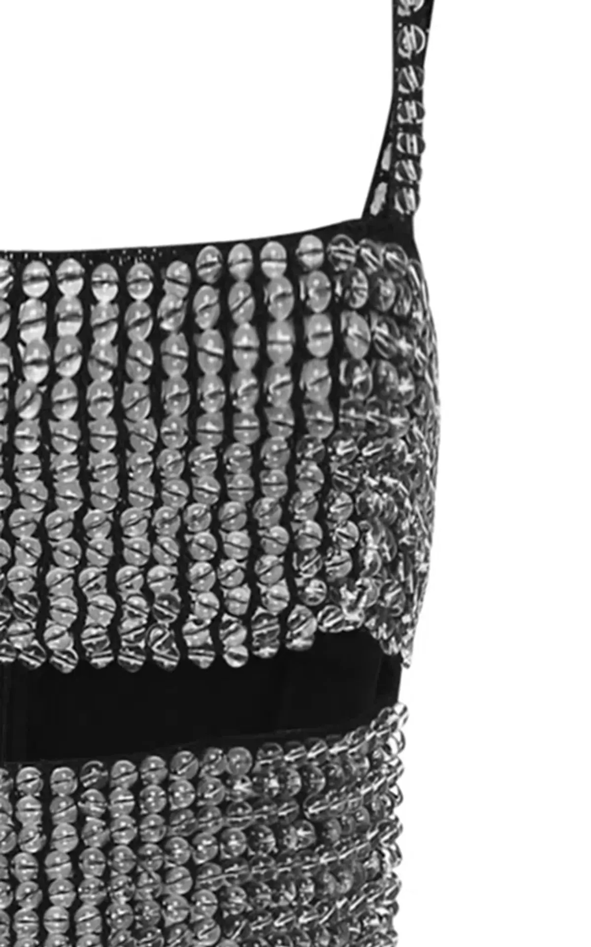 Christopher Esber Beaded Cut Out Wool Blend Midi Dress Black Size 6 - Image 3