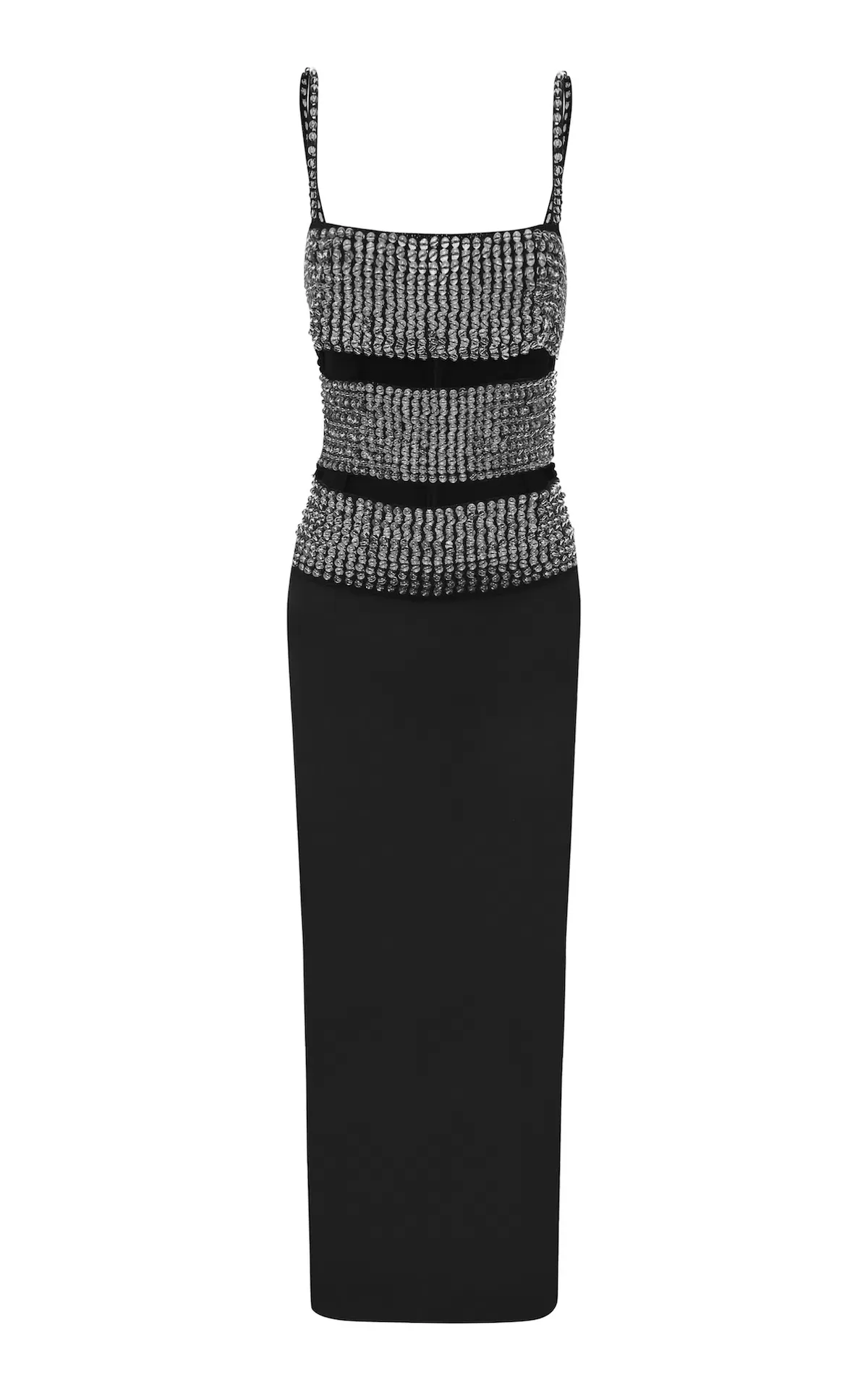 Christopher Esber Beaded Cut Out Wool Blend Midi Dress Black Size 6 - Image 2