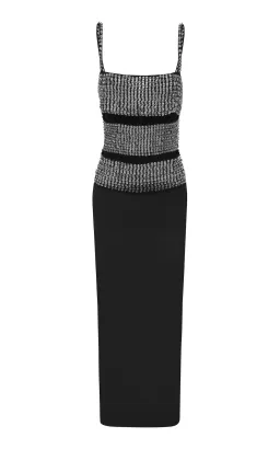 Christopher Esber Beaded Cut Out Wool Blend Midi Dress Black Size 6 for rent on The Volte - image 2