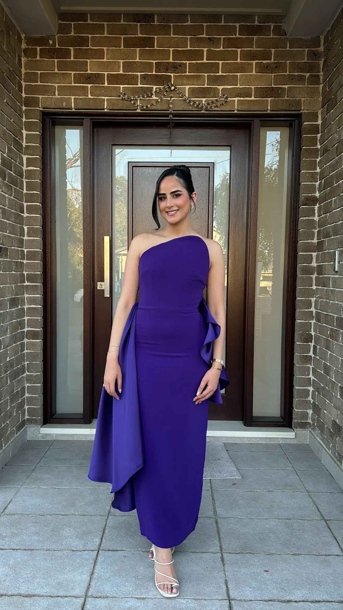 Solace London Nala Midaxi Draped Dress in Amethyst Purple Size 10 - Image 1