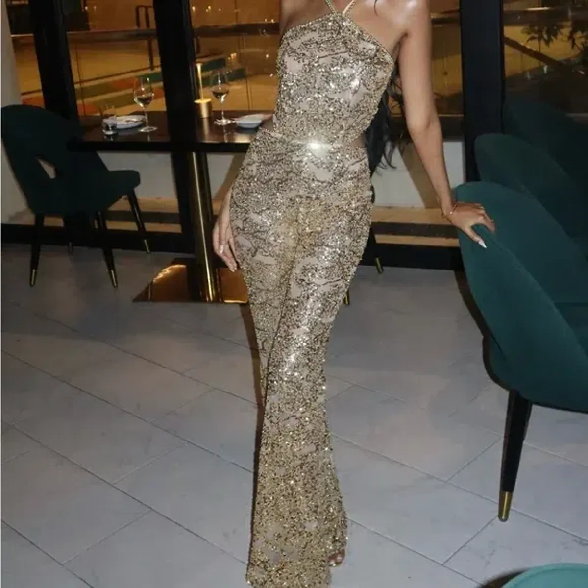 Nadine Merabi Hallie Jumpsuit Gold Size XS / AU 6 - Image 6