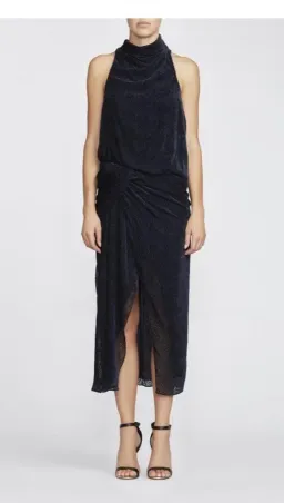Camilla and Marc Saki Drape Sleeveless Dress Blue Size 6 for rent on The Volte - image 1