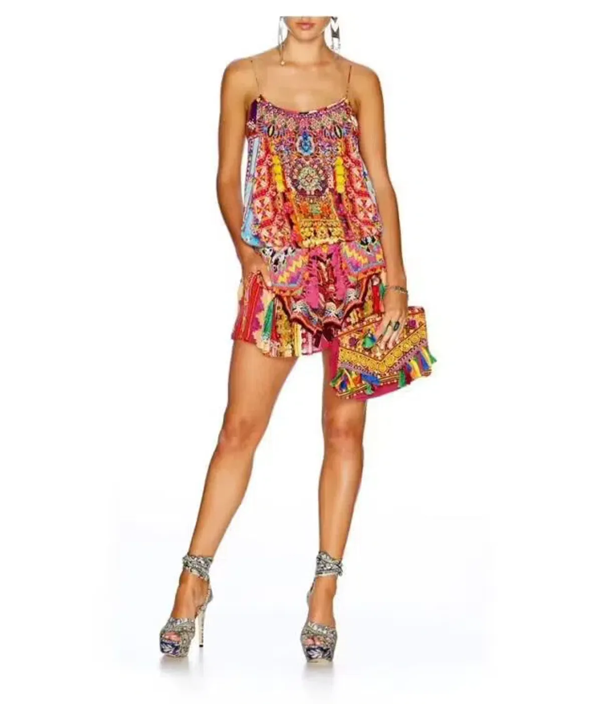 Camilla Childs Play Silk Playsuit Multi Size 8 - Image 3