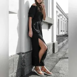 Seed Heritage Romantic Embroidered Off The Shoulder Maxi Dress Black Size 14 for rent on The Volte - image 1