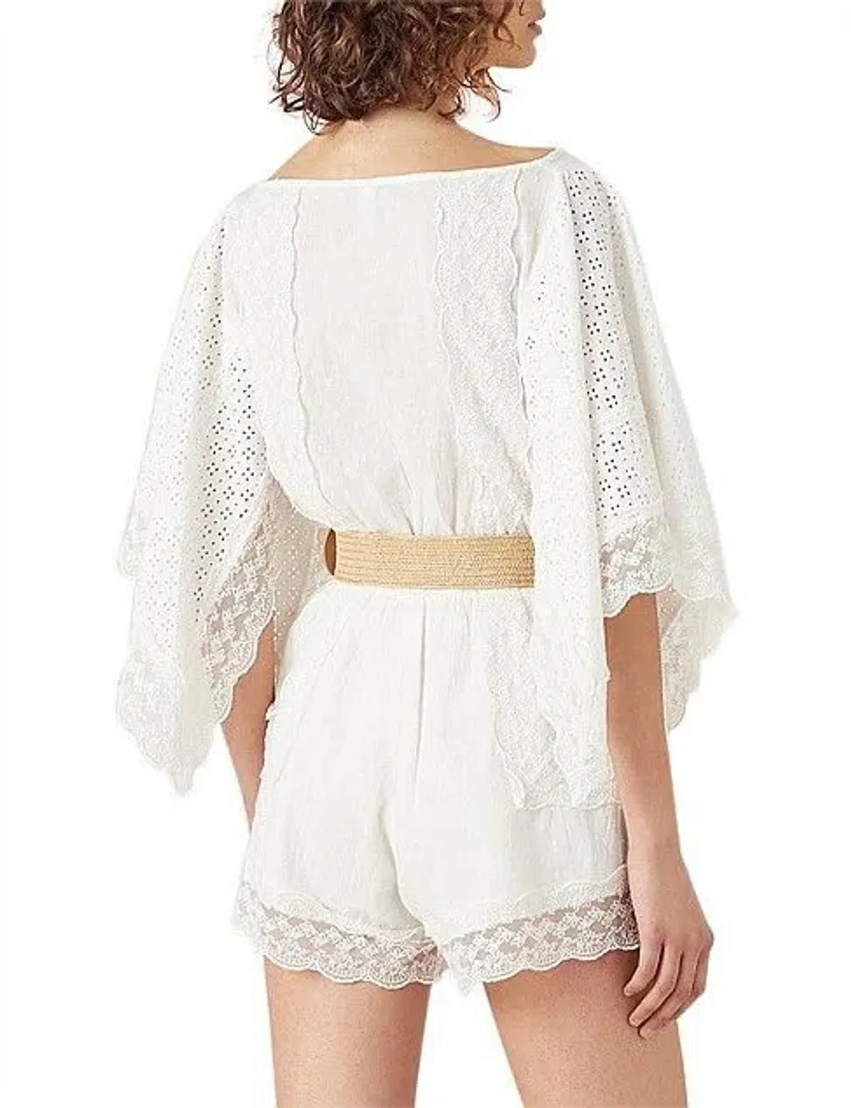 Tigerlily Elati Broderie Lace Onesie Playsuit White  - Image 6