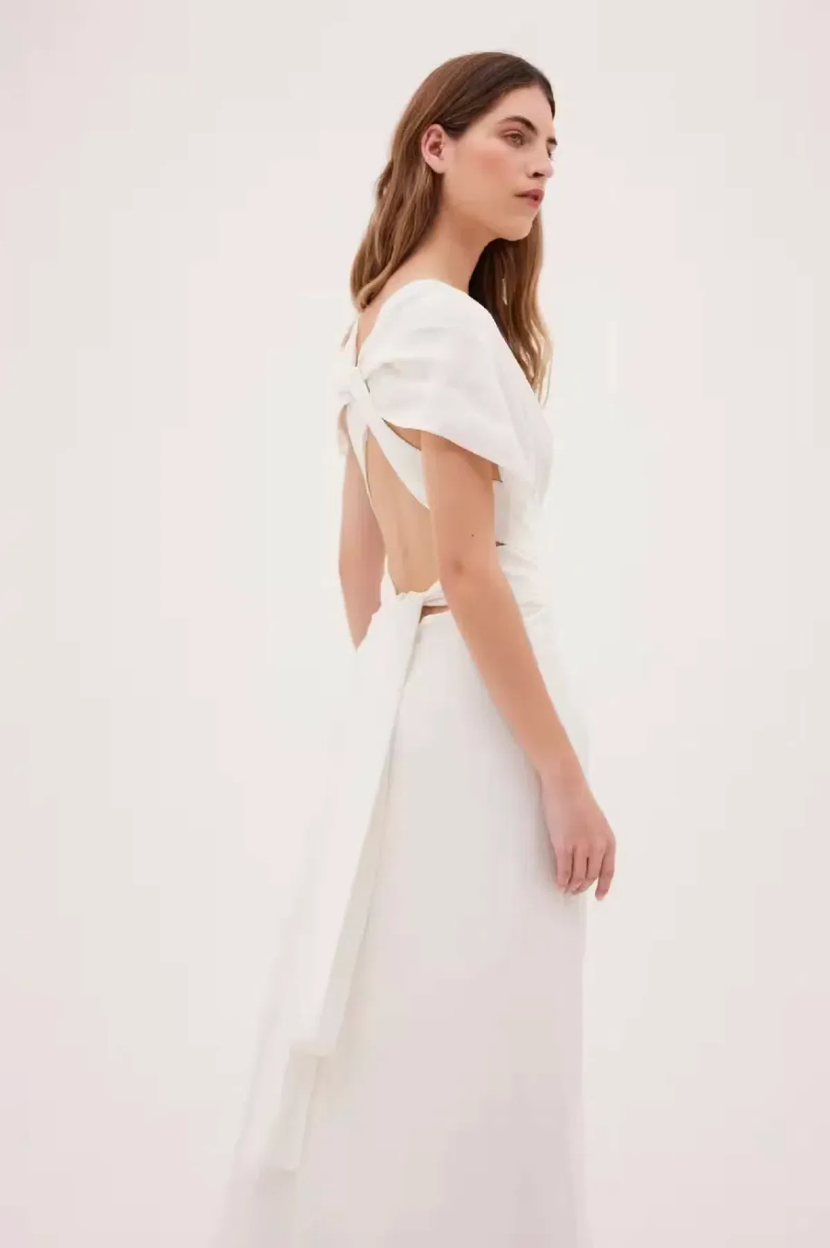 Bianca Spender Ascendent Gown in White Silk Size 10 - Image 4